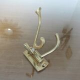 Wall coat rack 4 swivel brass hooks