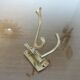 Wall coat rack 4 swivel brass hooks