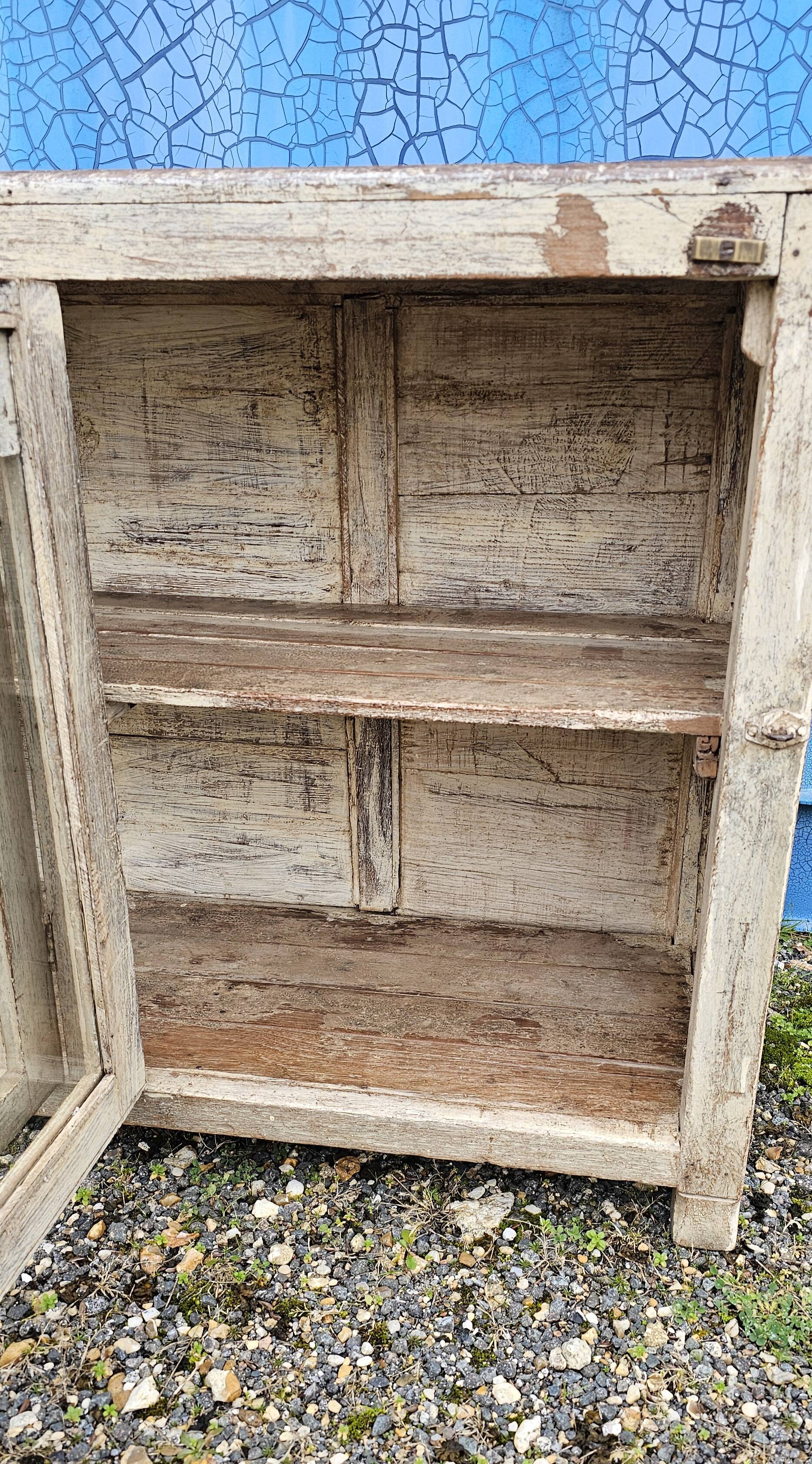 Vintage glass-fronted teak sideboard