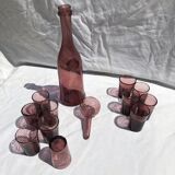 Biot liqueur service in blown glass