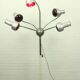 Chrome mid century modern adjustable five-arm lamp on wheel base