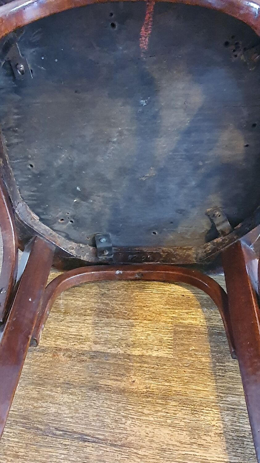 Art nouveau thonet stool bentwood and velvet