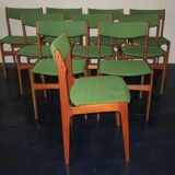 Set of 10 danish teak dining chairs by Erik Buch, 1960