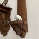 Socle mural en bois sculpté pour statue du 19e siècle