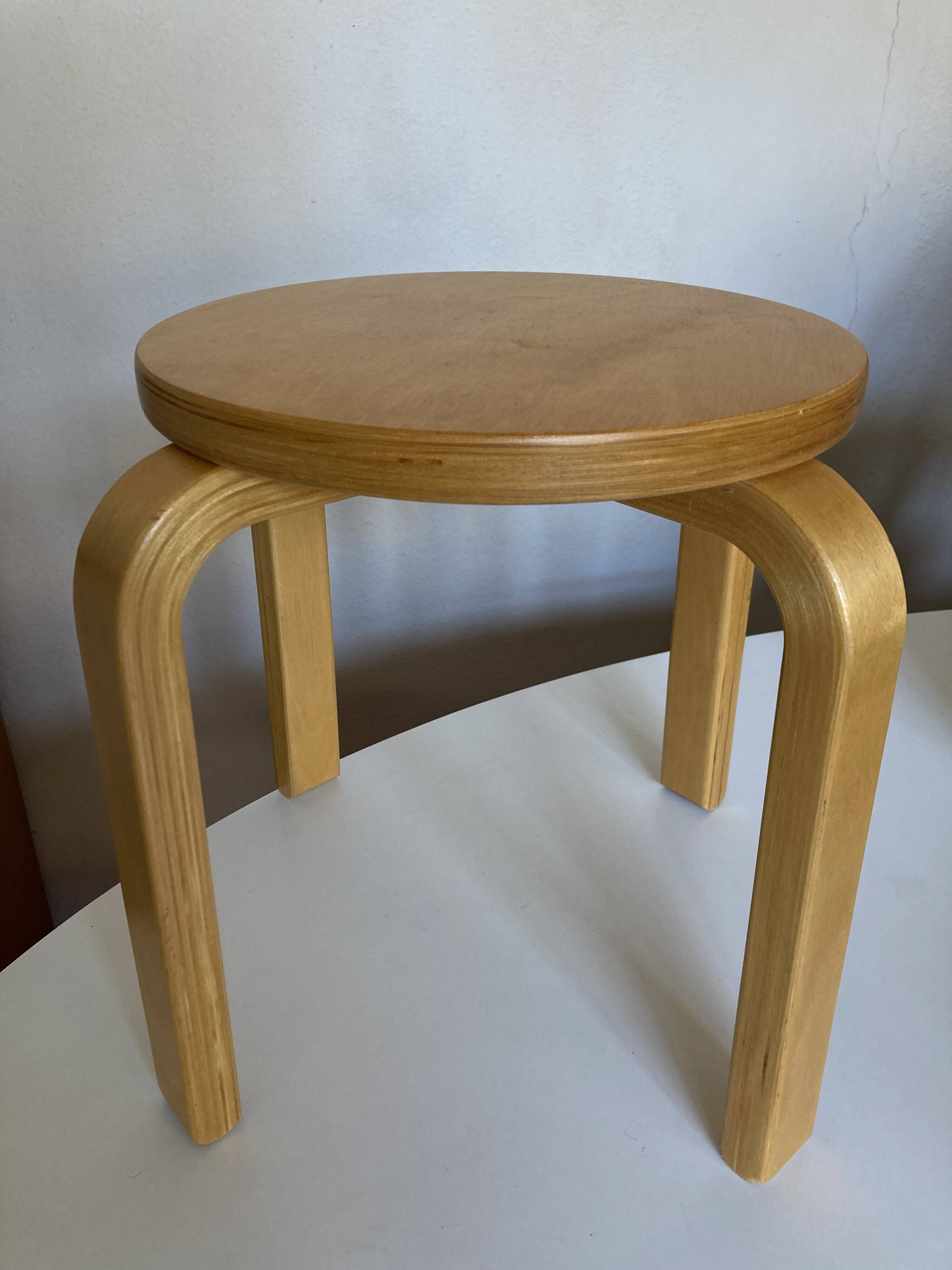 Scandinavian children's stool in plywood, Frosta Ikea 1980