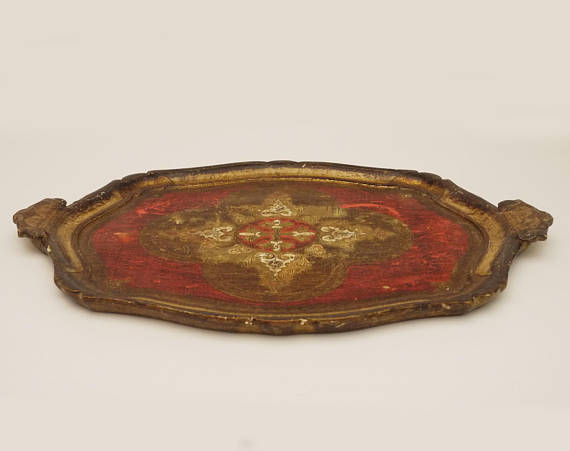 Cocktail oval Florentine tray