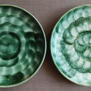 Duo of handmade ceramic plates - Lunéville - mid 20th century
