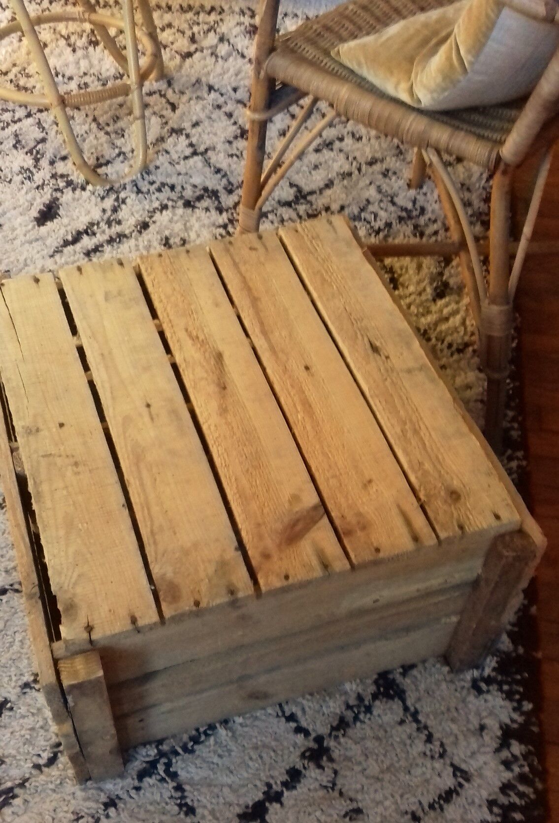 Wooden case with a storage furniture department