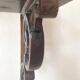 antique oak wall shelf with carved brackets