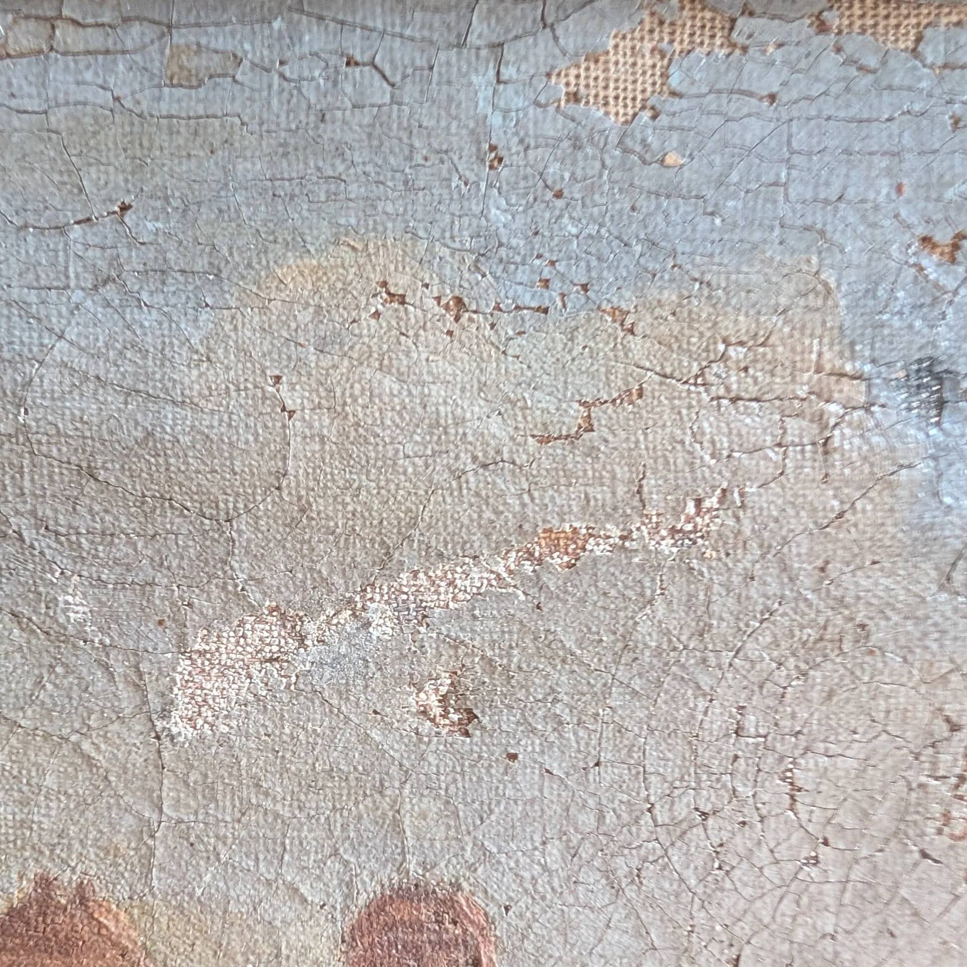 Old painting, village