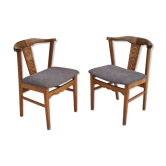 Danish design 70s, pair of dining chairs, solid oak