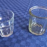 Set of 8 old jars of jam useful in autumn, various size.