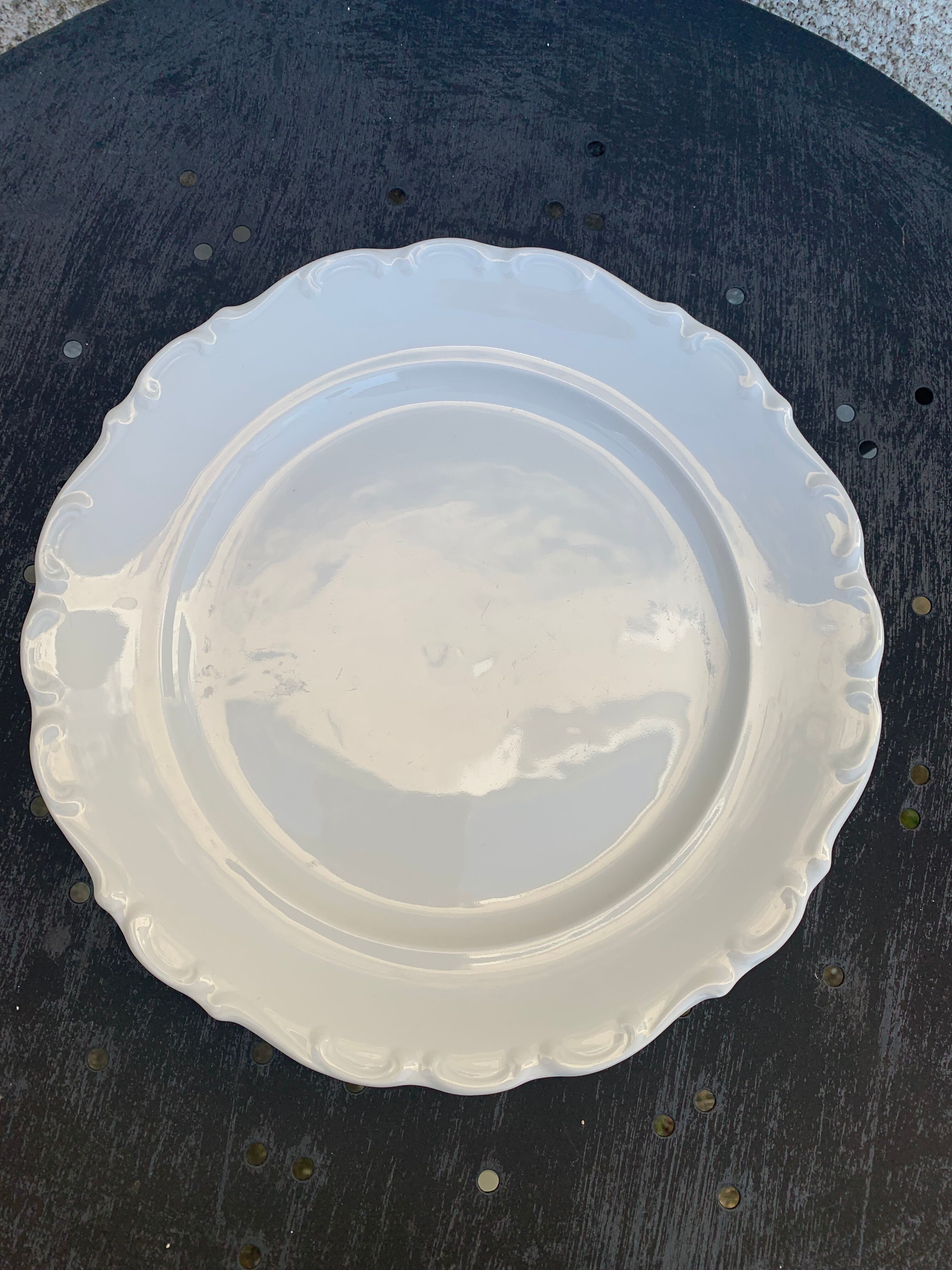 6 flat plates in white earthenware edge scalloon scalloon schumann arzberg germany vintage