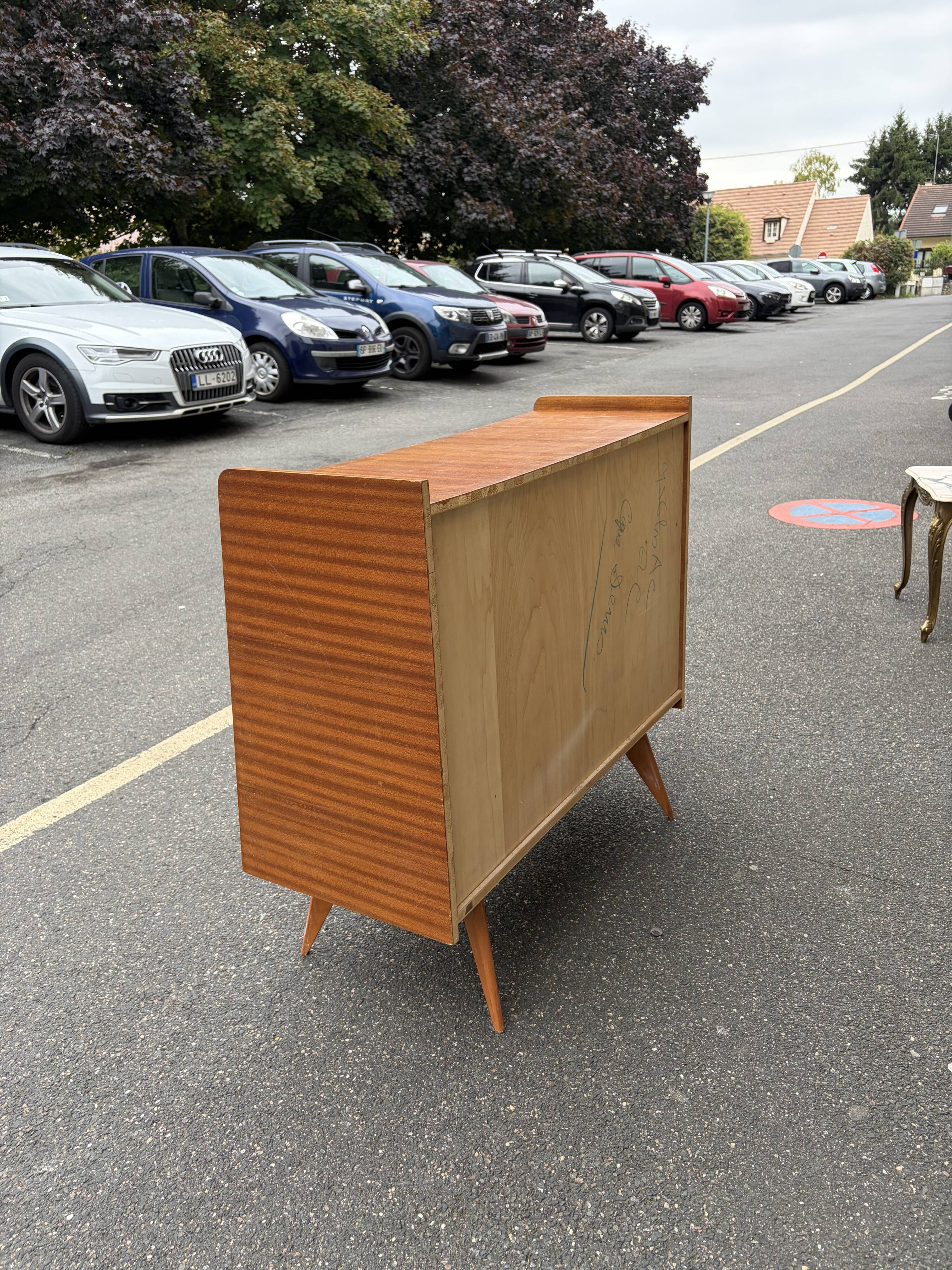 Vintage chest of drawers 1960s | scandinavian design | compass legs | 4 drawers