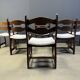 Vintage brutalist dining chairs, set of 6 - 1960s