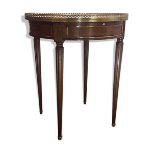Table bouillotte style Louis XVI acajou et marbre