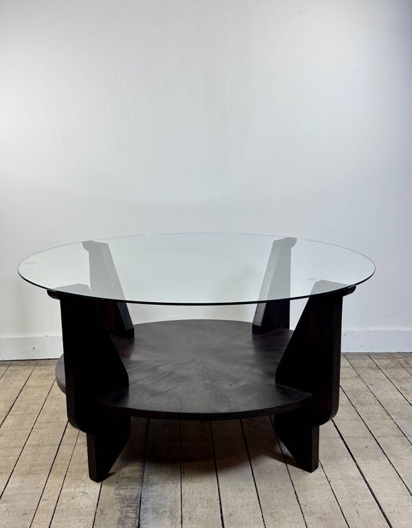 Table basse Art Déco en acajou 1930