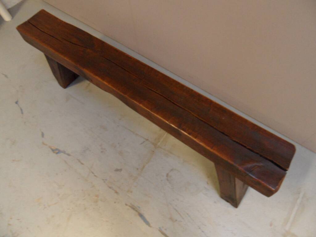 Brutalist oak bench 1960's