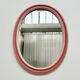 Grand miroir ovale en céramique rose (76cm) – design italien vintage