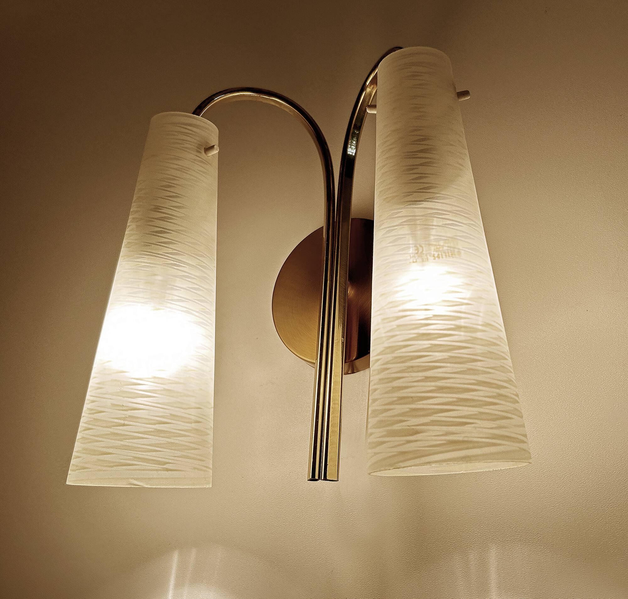 Vintage Italian Double Glass Sconce