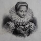 Engraving XIXth "Gabrielle d'Estrée"
