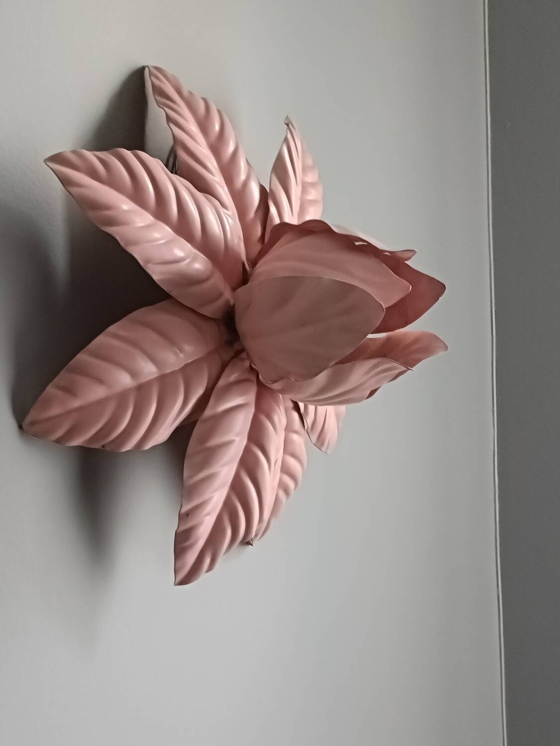 Vintage pink flower wall light