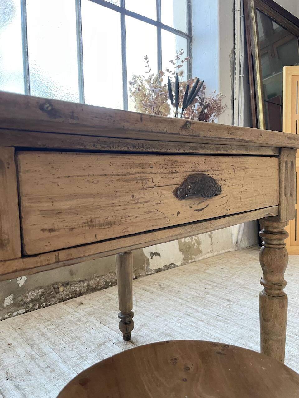 2m walnut drapery farmhouse table