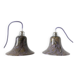 Paire de baladeuses globe opaline violet vintage