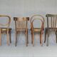 Set of 4 mismatched bistro chairs, from 1910 to 1935