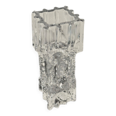 Big collectible vase with ice cube effect in glass from Limburg 1970