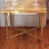 Small table/end table brass marble