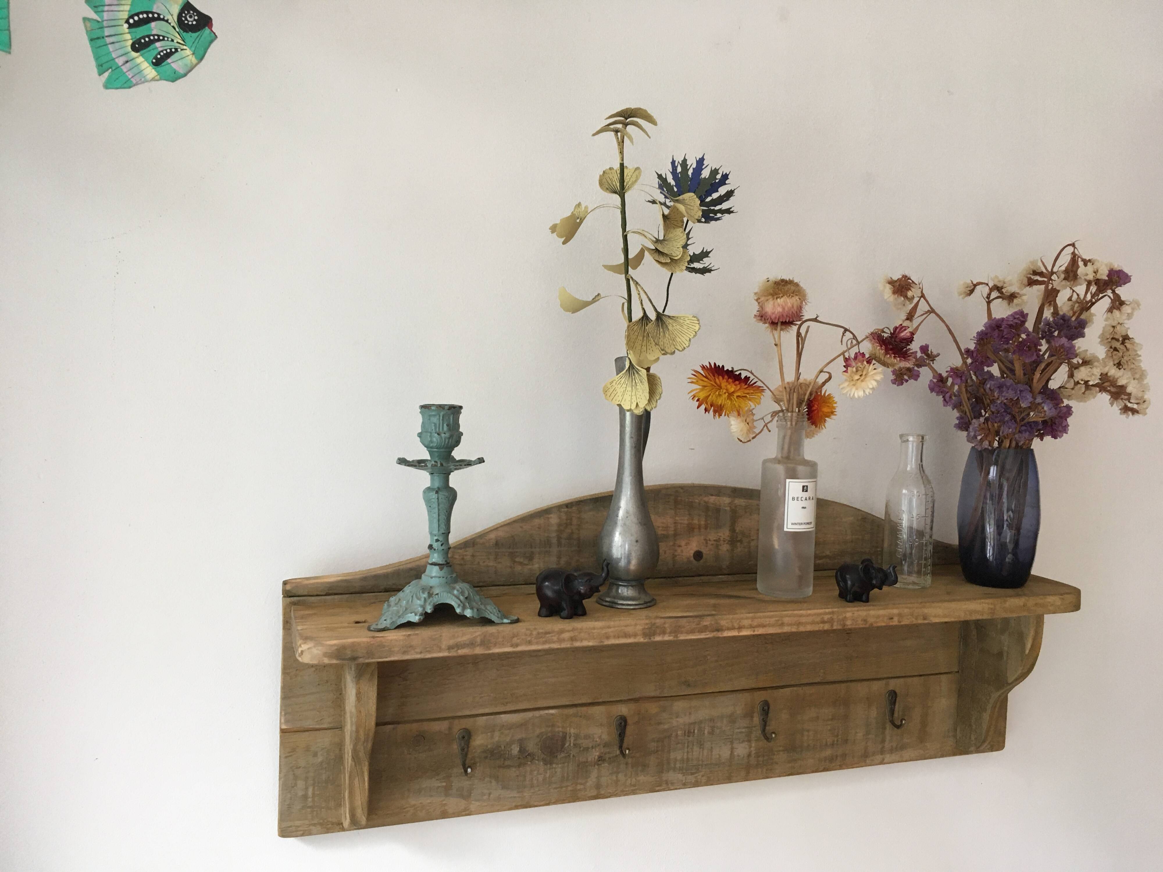 kitchen wall shelf with hooks