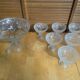 Salad bowl + 6 Ice Fruit Cups Mousse PAVEL PANEK Moulded Glass Vintage