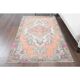 1970s Turkish Oushak Handmade Wool Cotton Orange Area Rug 121x220