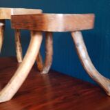 Pair of tripod stool of brutalistic milking