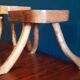 Pair of tripod stool of brutalistic milking