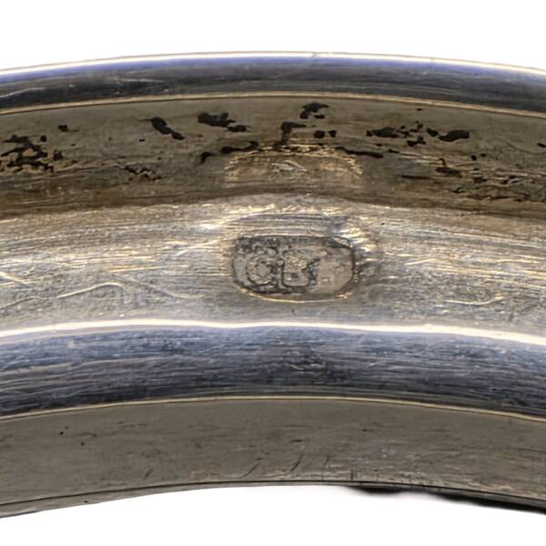 Antique German Porcelain Meissen Zwiebelmunster Teapot with silver, mid 180