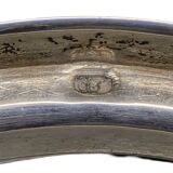 Antique German Porcelain Meissen Zwiebelmunster Teapot with silver, mid 180