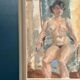 Huile sur toile originale – “Dame assise” par Sven Strömberg – Signée – Vintage et encadrée