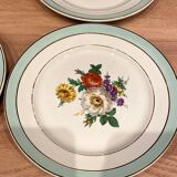 6 flat plates in half-porcelain Badonviller