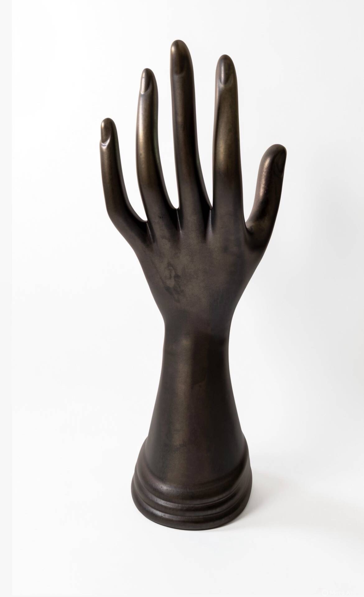 Soliflore baguier main en céramique noire brillante, esprit Vallauri