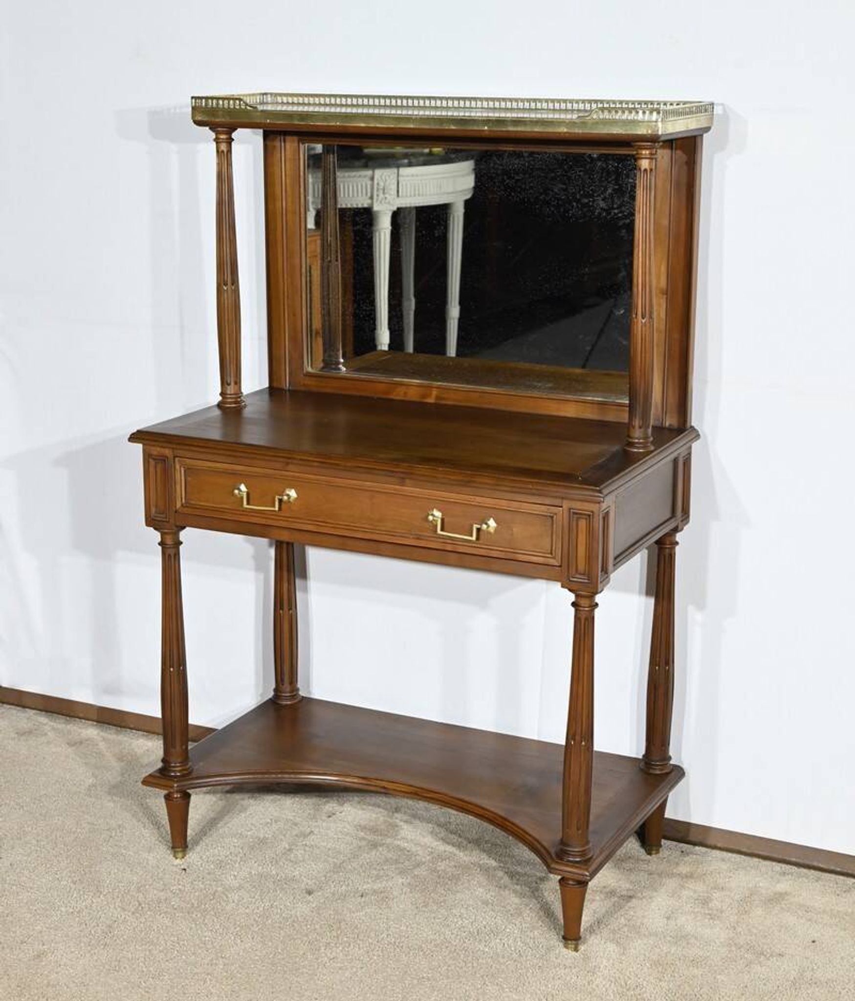 Table console en merisier, style Louis XVI, fin XIXème