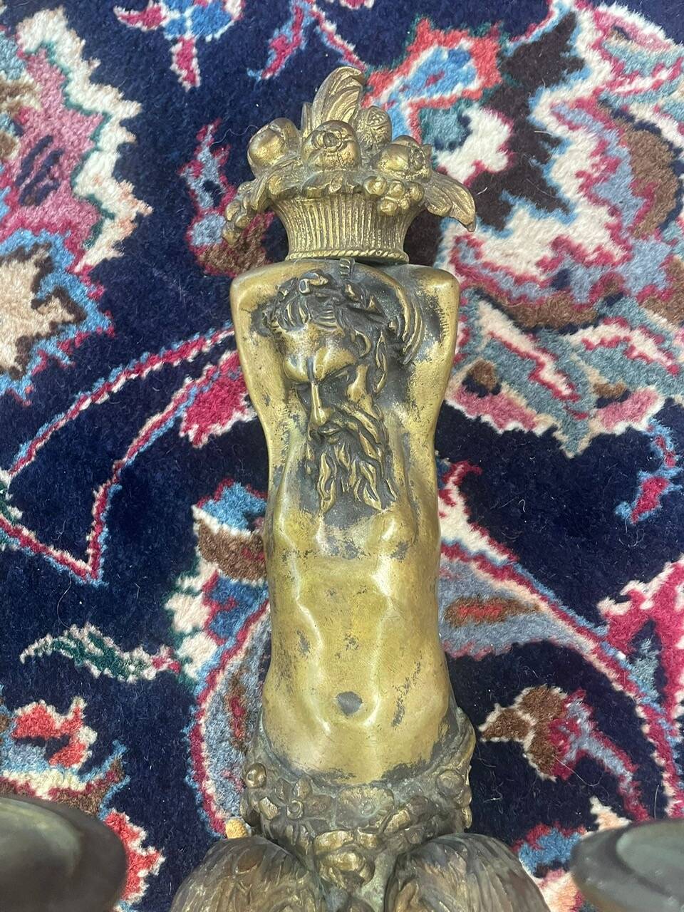 Pair of gilt bronze wall sconces with caryatid and Atlante decoration, 18th century.