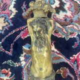 Pair of gilt bronze wall sconces with caryatid and Atlante decoration, 18th century.