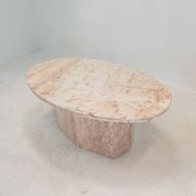 Italian marble oval coffee table, 1970's