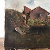 Painting on canvas alpine landscape