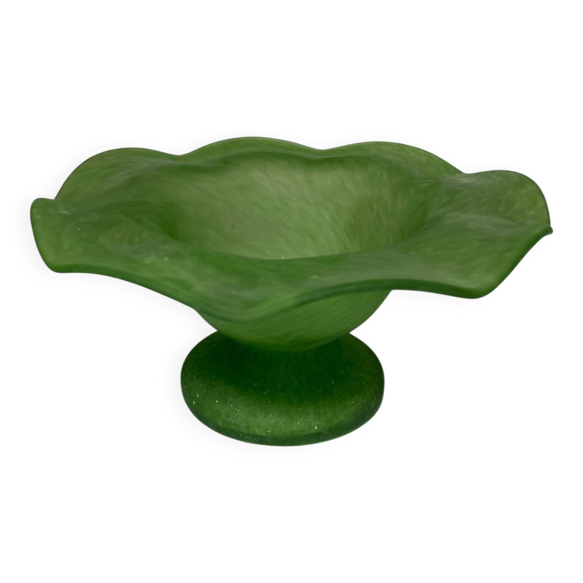 Vintage hand-blown glass fruit bowl
