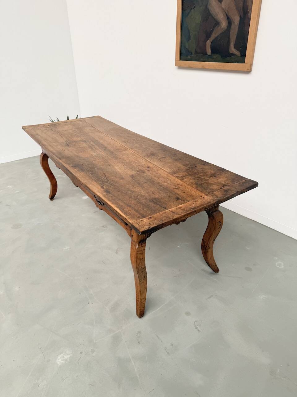 19th century walnut drapery table 2m1