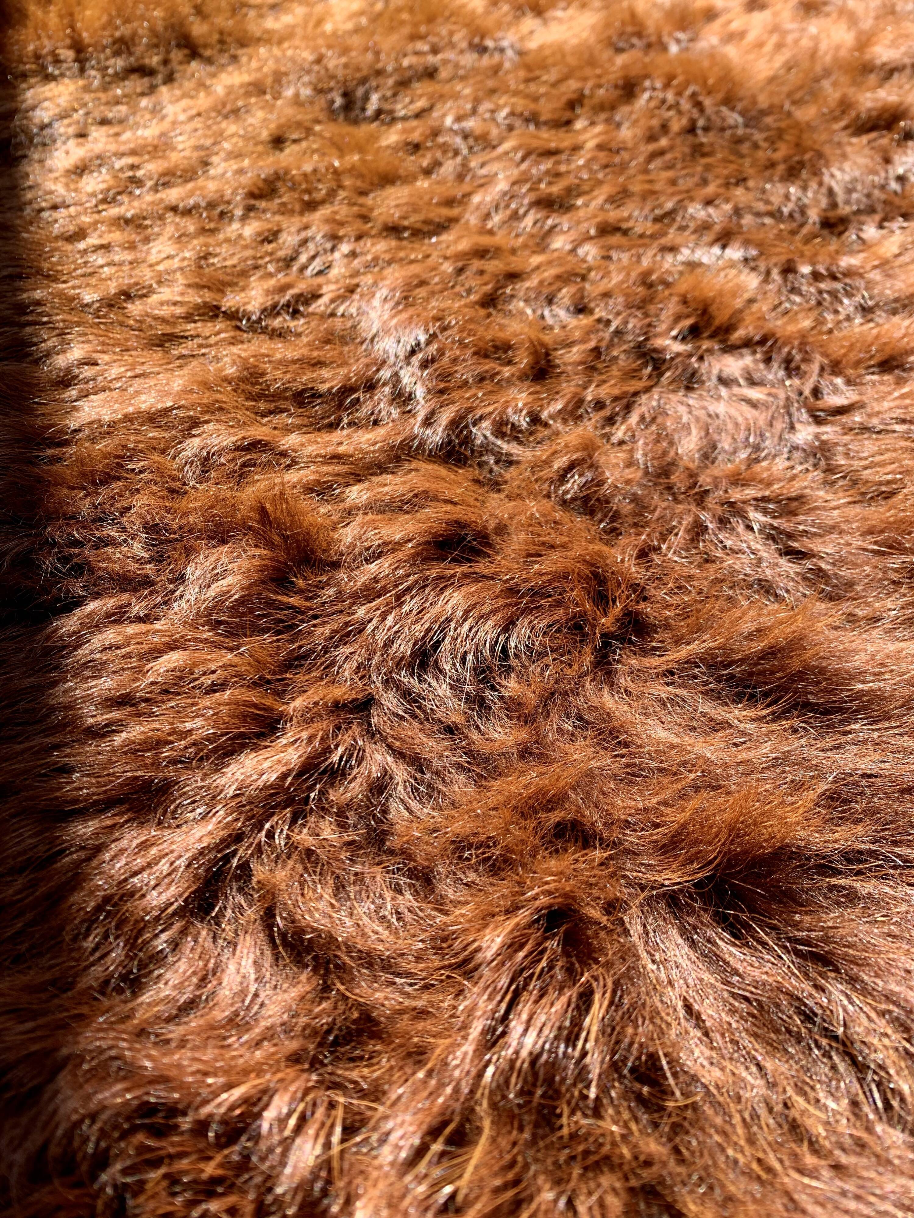 Large vintage natural cowhide carpet 195x188cm