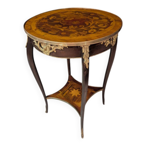 Guéridon de style louis - marqueterie